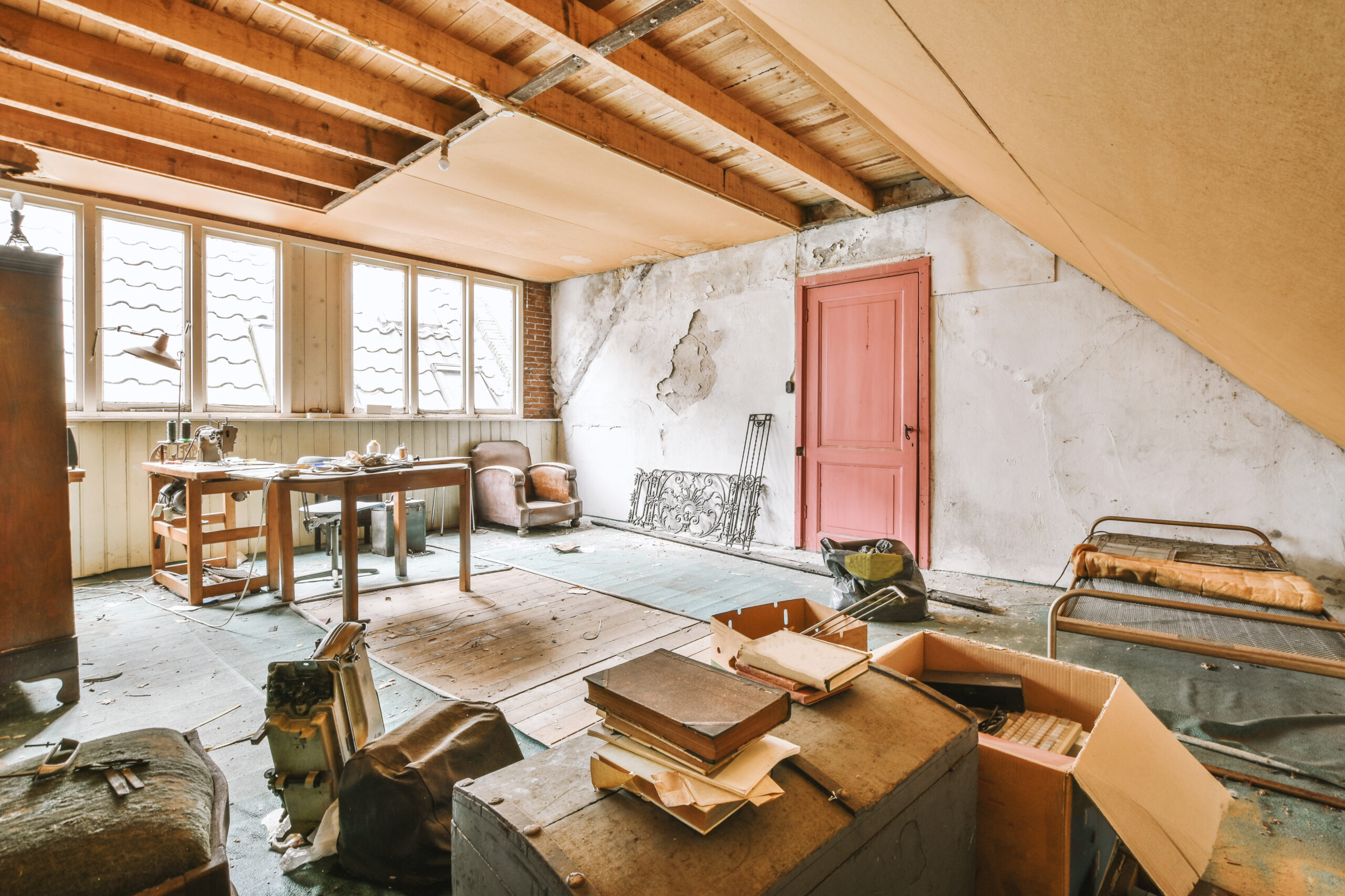 A room is undergoing a home restoration